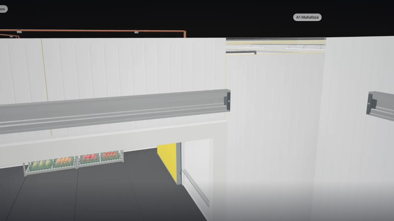 3D view inside a cold room