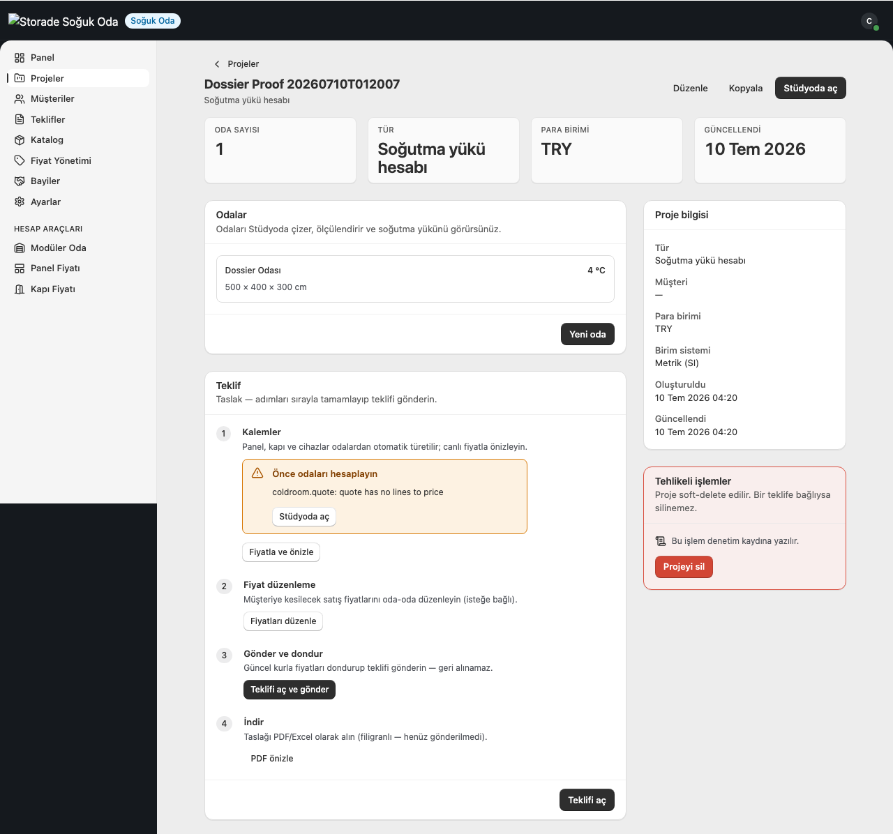 Coldsolve quote workflow and gated steps