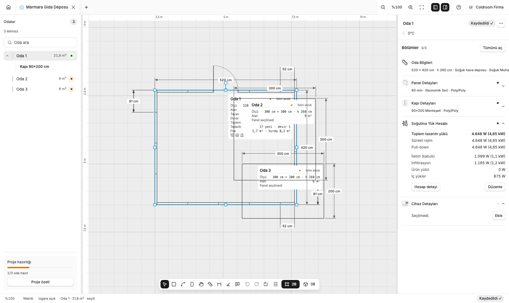 Coldsolve cooling-load breakdown